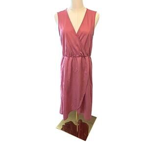 Studio B by Bobeau pink faux wrap dress Medium business casual
